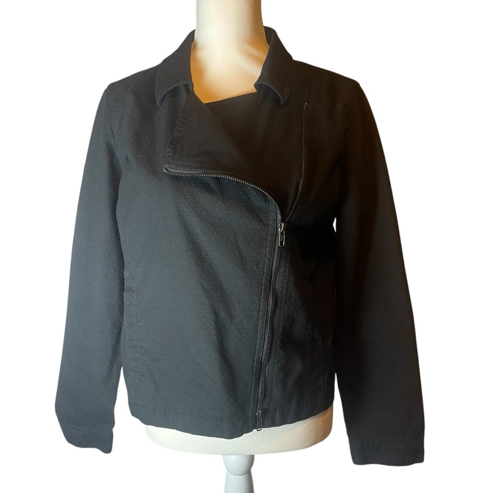 Eileen Fisher Black Moto Style Jacket Size M‎ *Like New* M0226